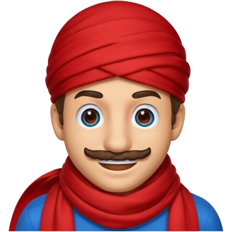 mario scarf on his face emoji