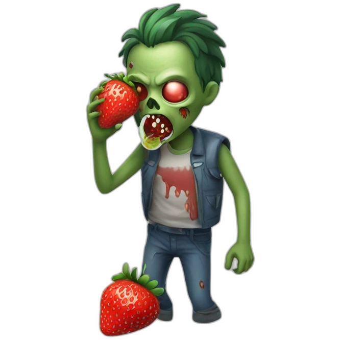 zombie drinking strawberry emoji