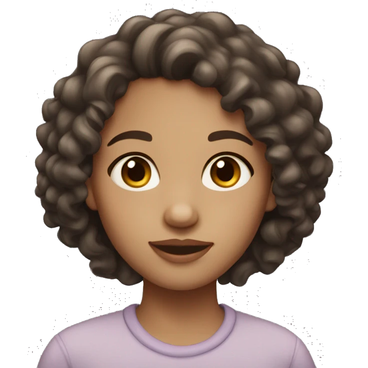 Light-skinned girl with dark brown curly hair emoji