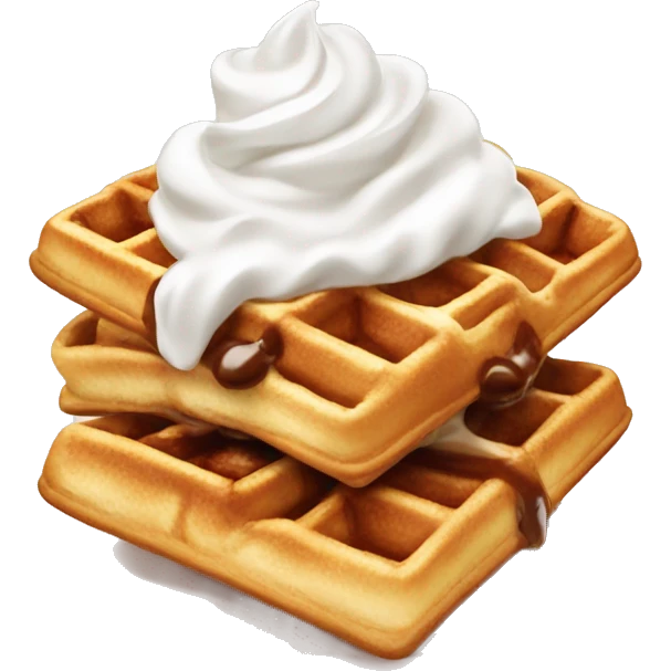 Waffles with whip cream emoji