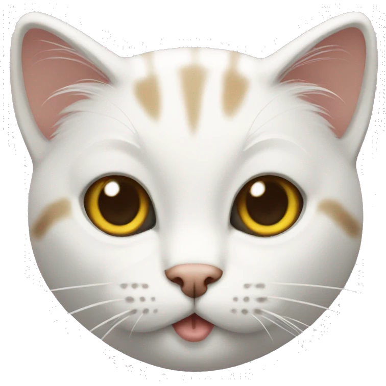 Cat white whitting emoji