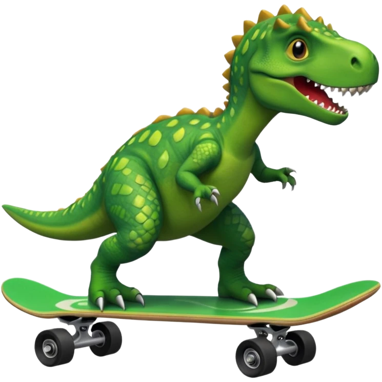 Dinosaur on a skateboard emoji