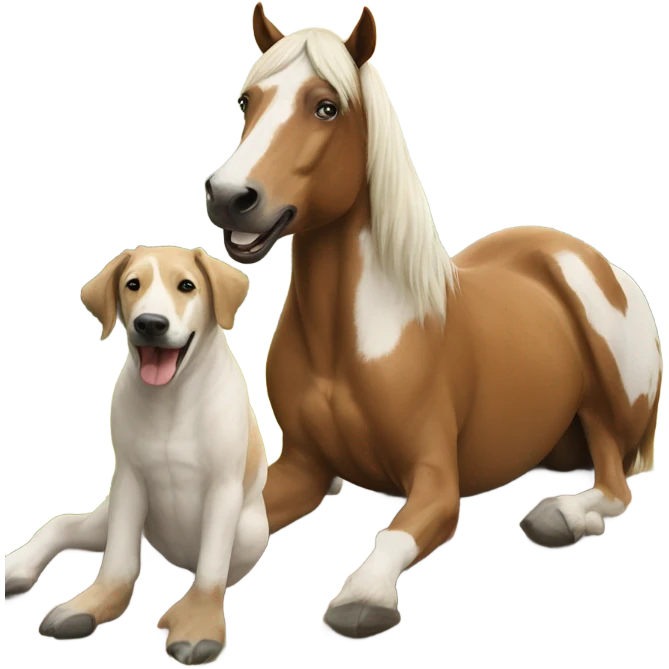 Horse riding a dog emoji