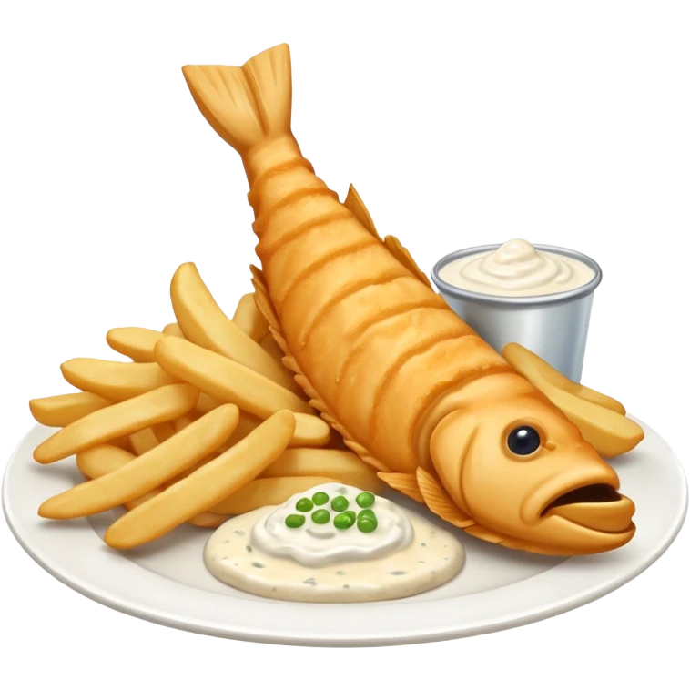 classic dish of fish and chips, golden fried emoji
