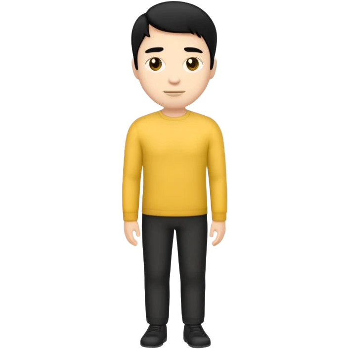 emoji man light skin and black hair, CUERPO COMPLETO, SOLO EL EMOJI SIN NINGUNA EXPRECION emoji