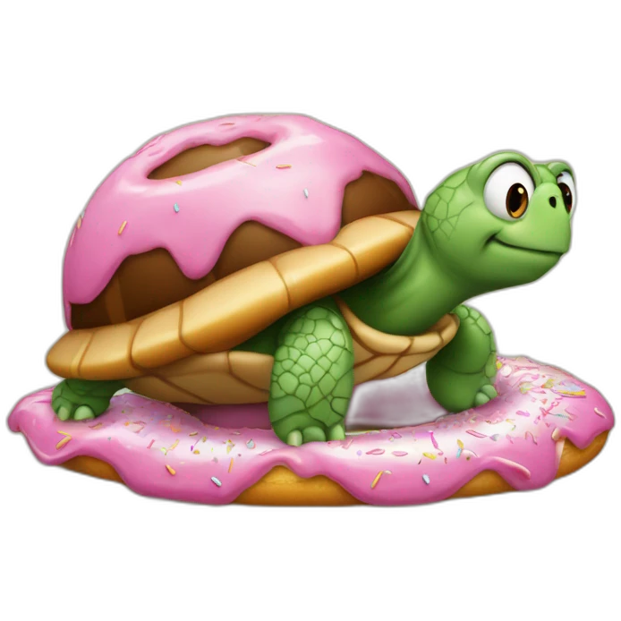 Une tortue avec une carapace en donut  emoji