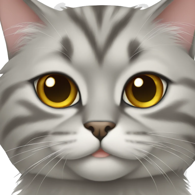 Gray siberian cat muzzle emoji