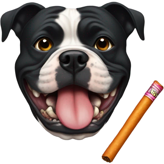 Black american bully with blunt emoji