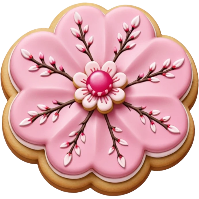 A Cherry blossom shaped cookie emoji