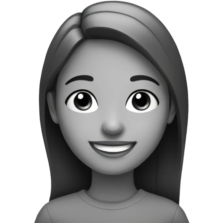 smiling girl in monochrome emoji