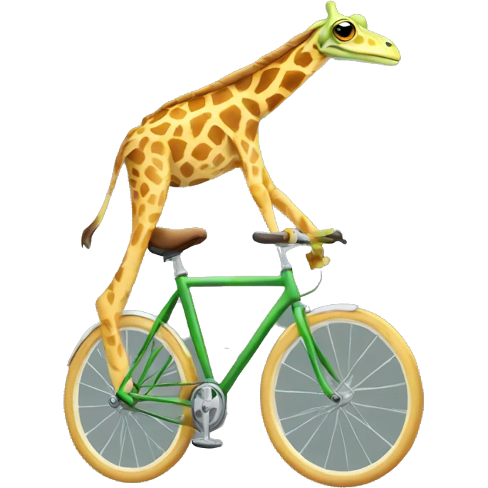 frog with the body of a giraffe on a bicycle emoji