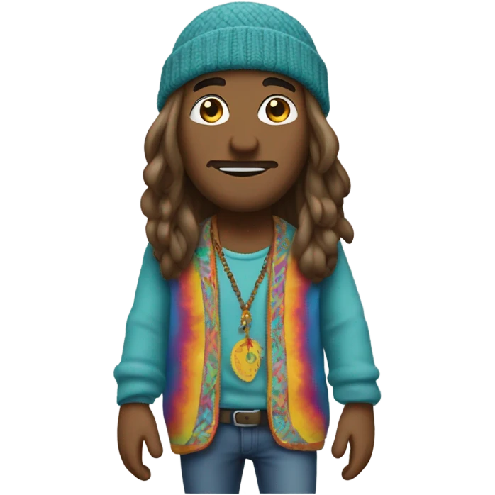 Walking hippie with beanie on emoji