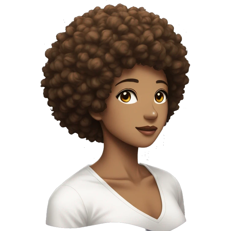 coupe cheveux afro High contrast anime  emoji