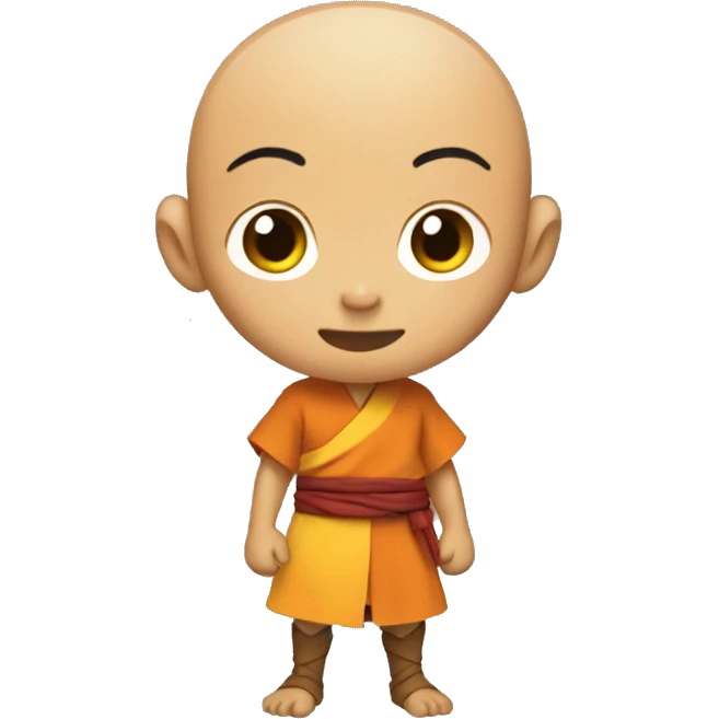 Aang full body talking on iPhone emoji