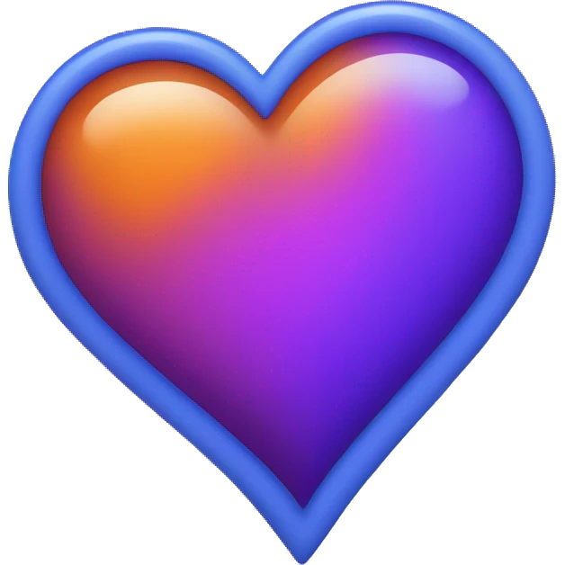 Blue orange and Purple Heart emoji