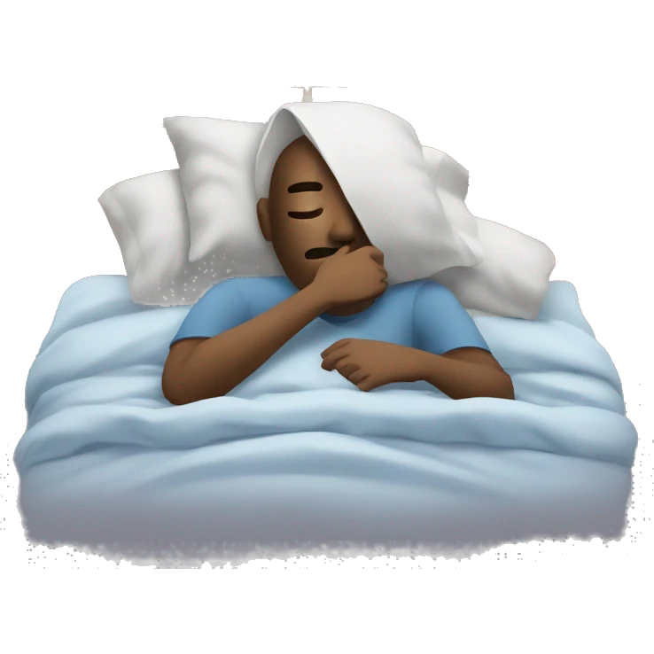 A man have mask and sleeping on bed emoji