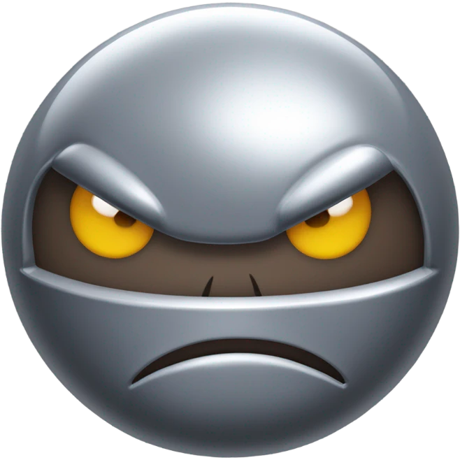 Metal cute Kirby bubble Gray ball driving on car wheels with mad eyebrows  emoji
