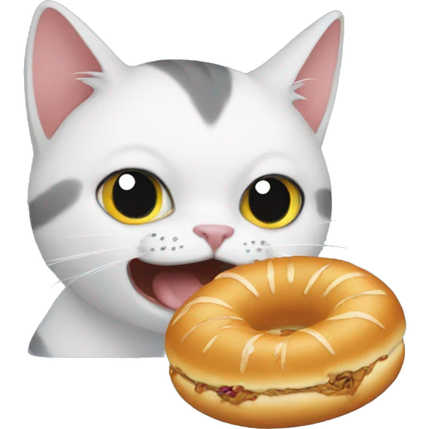 Cat eating donus emoji