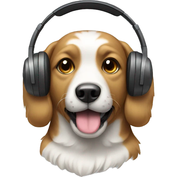 dog with headphones  emoji