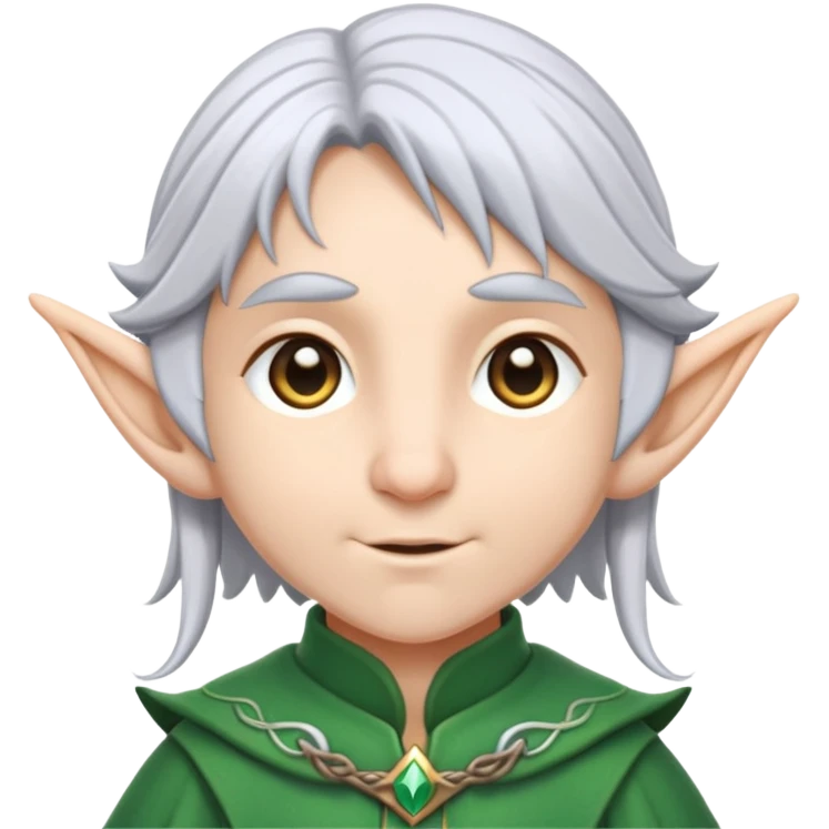 Frieren the elf mage with silver hair emoji