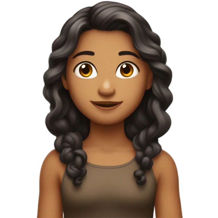 uma menia com cabelo longos pretos e bronzeada com um menino com cabelo baixo quase careca musculoso emoji