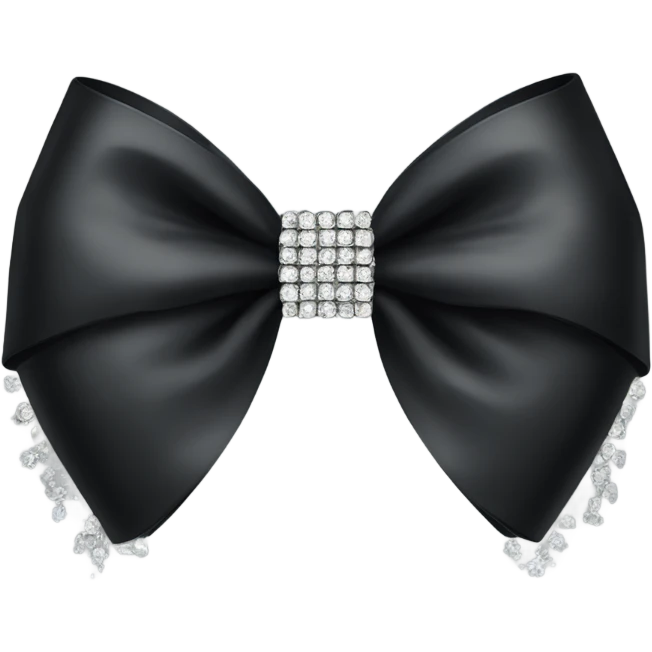 Elegant black bow with rhinestones  emoji