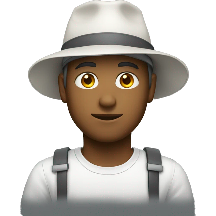 white male student with hat emoji