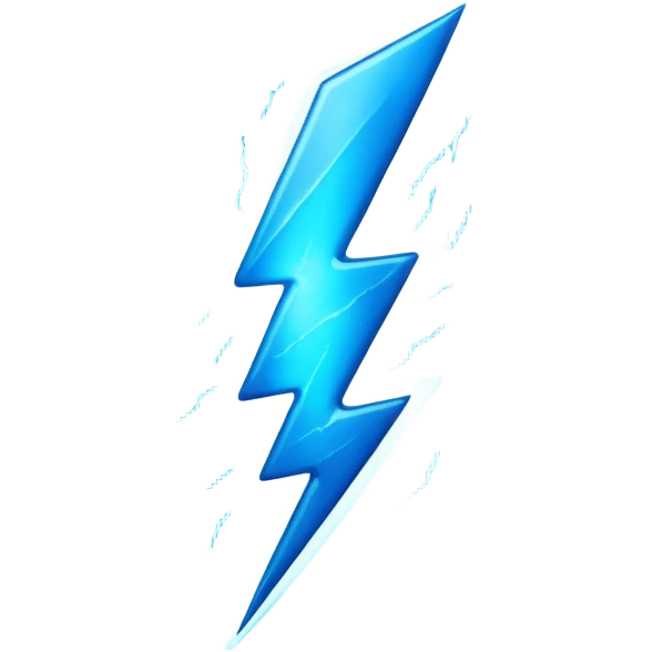 A blue lightning with aura style emoji