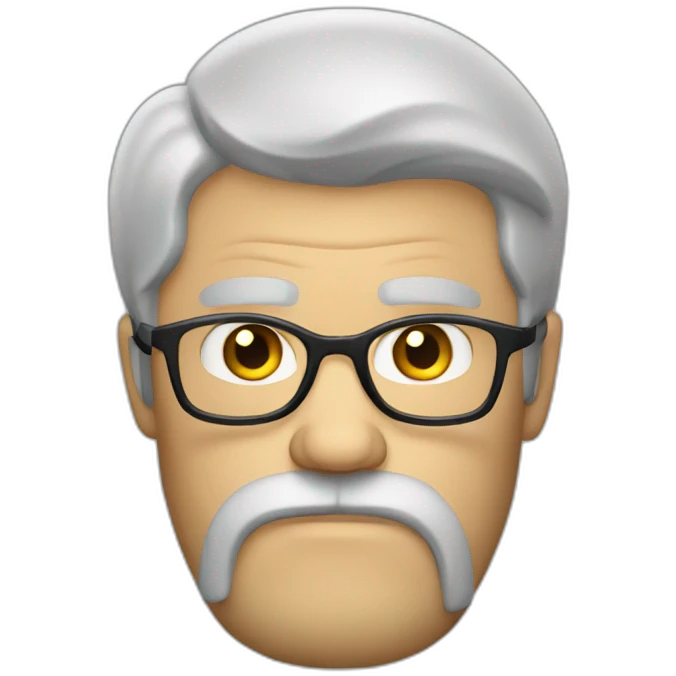 angry white man with beard, medium hair and glasses emoji