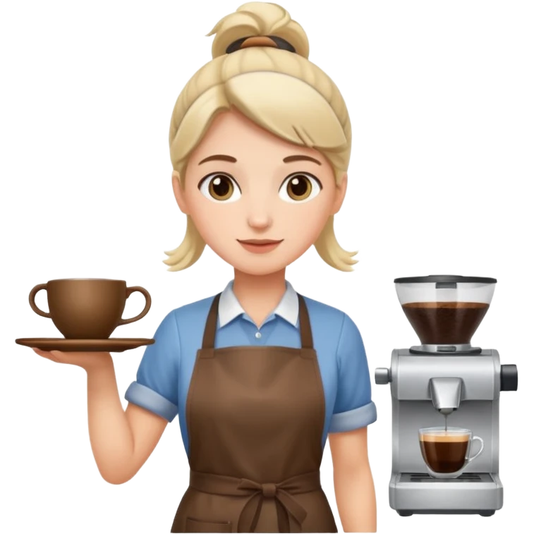 Белокожий бариста делает кофе emoji