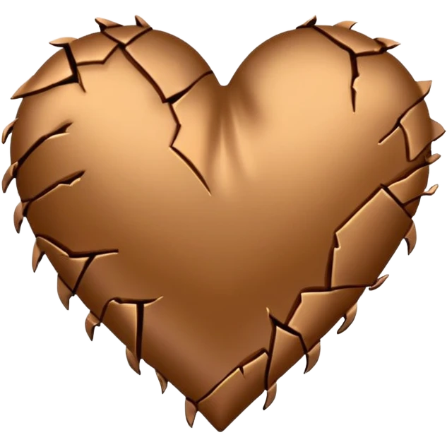 Broken Brown satin heart emoji