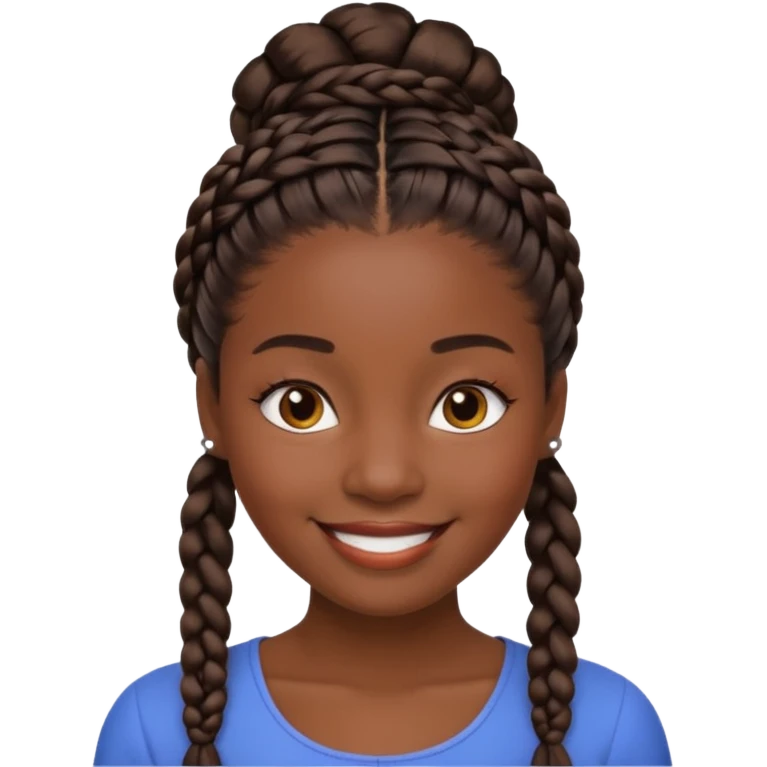 generate an emoji for this phrase, Start strong to earn trust and be noticed. End strong to be remembered. make it a black woman in braids updo. emoji