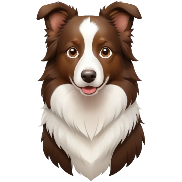 border collie brown and white emoji