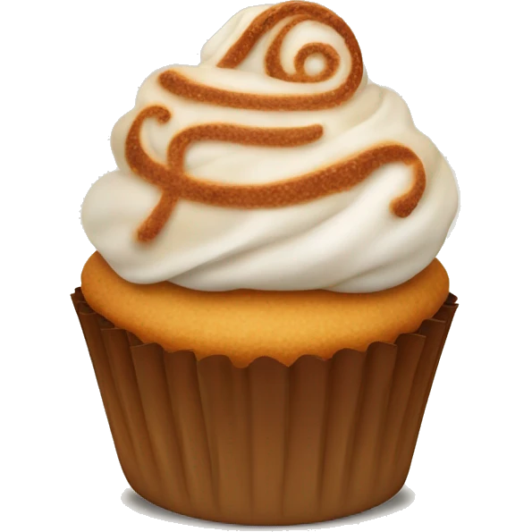 Cupcake with cinnamon roll on top emoji