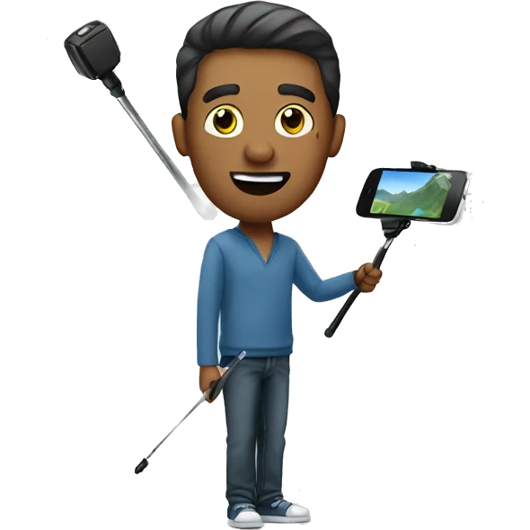 man with a selfie stick emoji