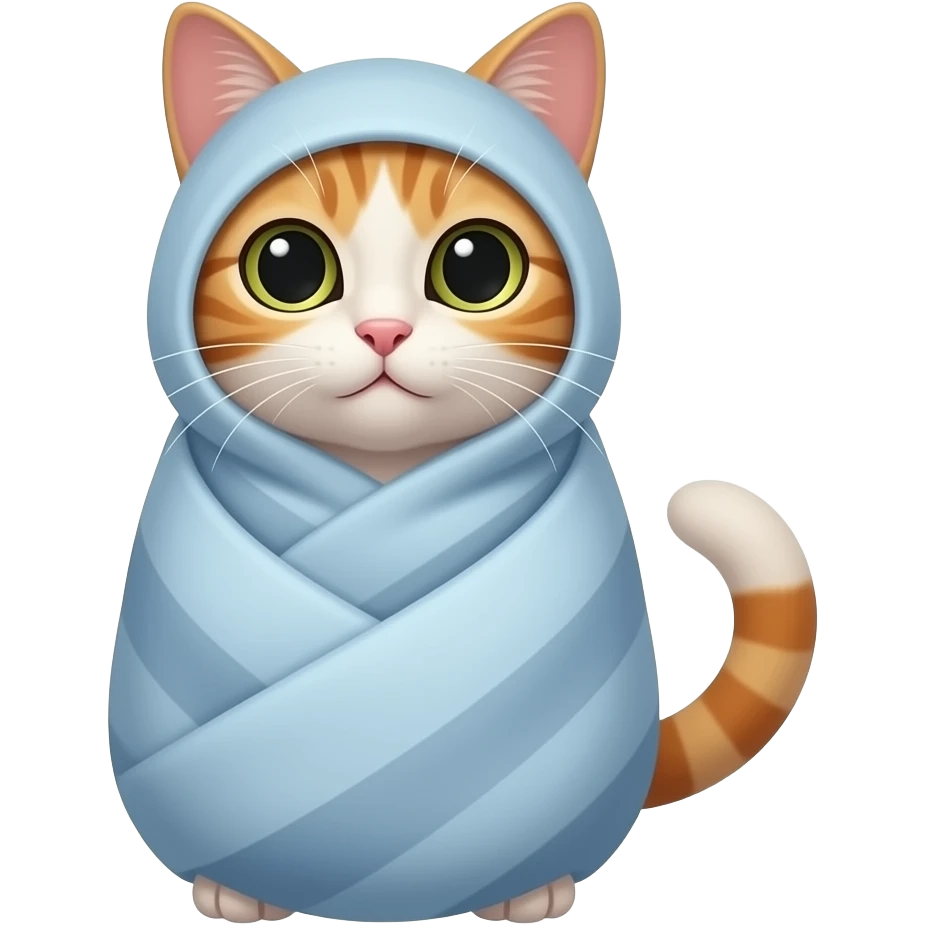 Cat swaddled like a baby emoji