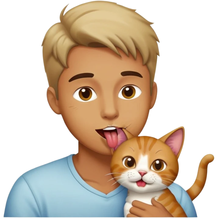 A man licking cat emoji