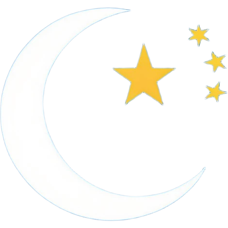 East Turkestan flag with blue background, white crescent moon and star, simple iconic style emoji