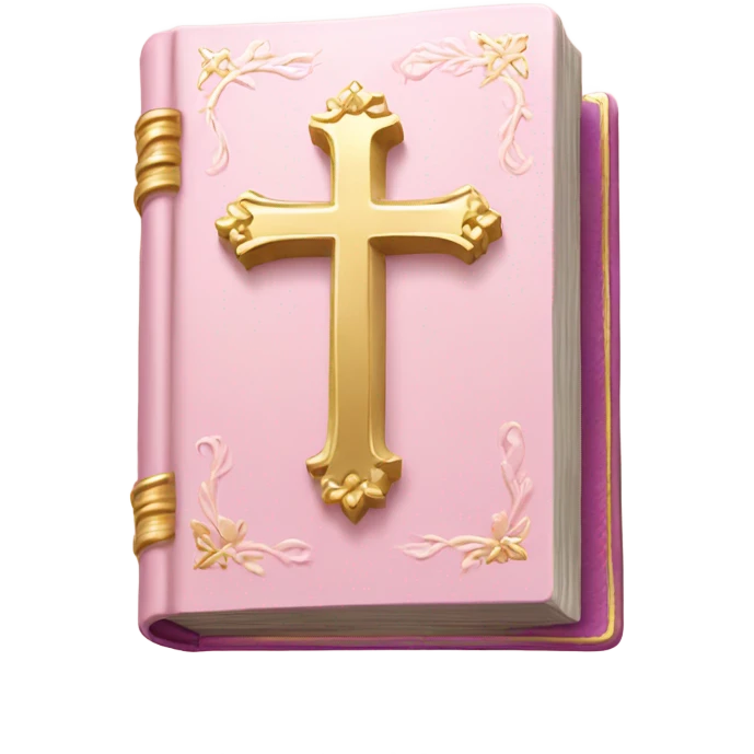 light pink holy Bible with small, royal gold accents emoji