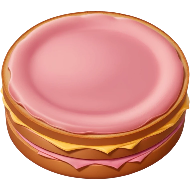 single slice of bologna, pink, simple emoji