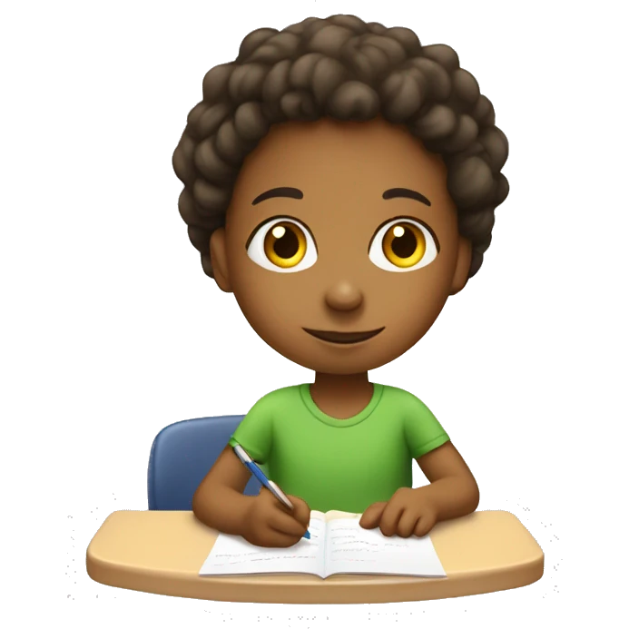 First grader doing homework emoji