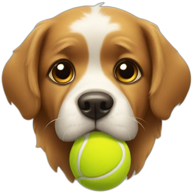 dog with tennis ball emoji