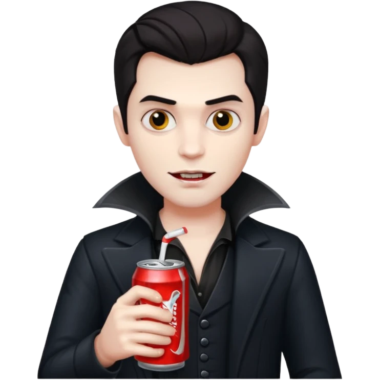 vampire man with soft drink emoji