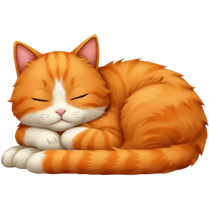 Tender sleeping orange cat emoji