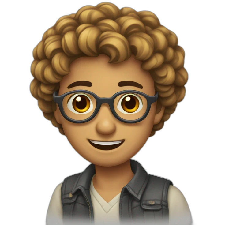 Chico perilla, gafas y pelos pincho  emoji
