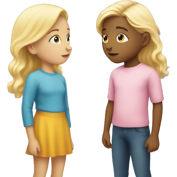 blonde child does not give a toy to another sad blonde child emoji