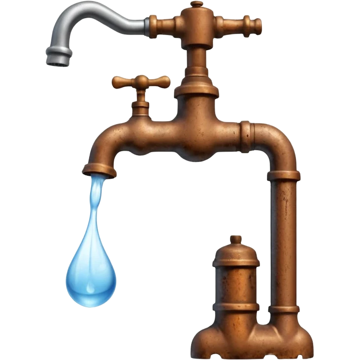 
water pouring from an OLD tap, 1980 emoji