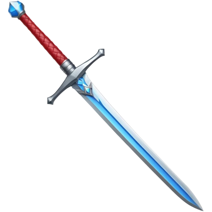red Piercer — white broad blade + azure grip, Royal Sword. emoji