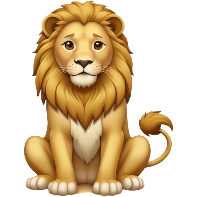 a lion sitting in a beach emoji