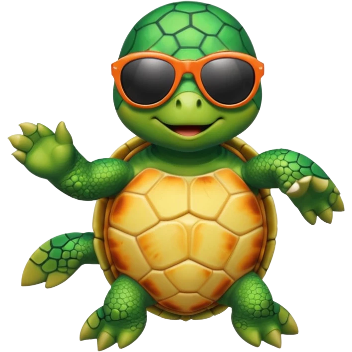 See Turtle wearing  swimsuit and sun glasses emoji